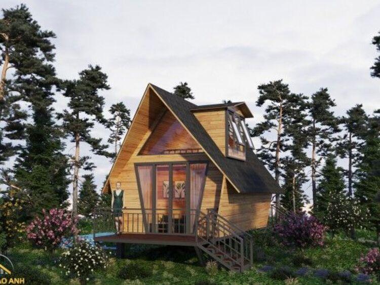 Mẫu nhà lắp ghép 150 triệu kiểu bungalow phù hợp để kinh doanh dịch vụ du lịch 