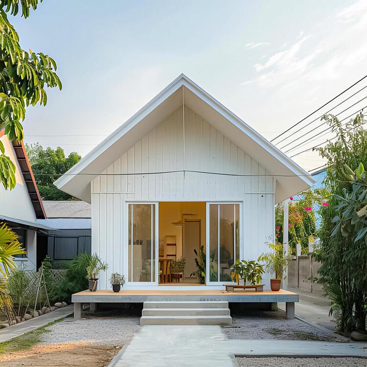 Mẫu nhà lắp ghép 150 triệu mái Thái mang phong cách trẻ trung, hiện đại