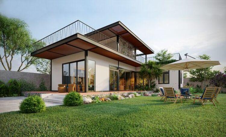 Phần hiên rộng có thể được sử dụng để làm không gian đọc sách, uống trà