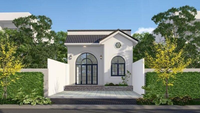 Mẫu nhà ống 1 tầng đẹp 5x20m mái ngói tinh tế, hiện đại