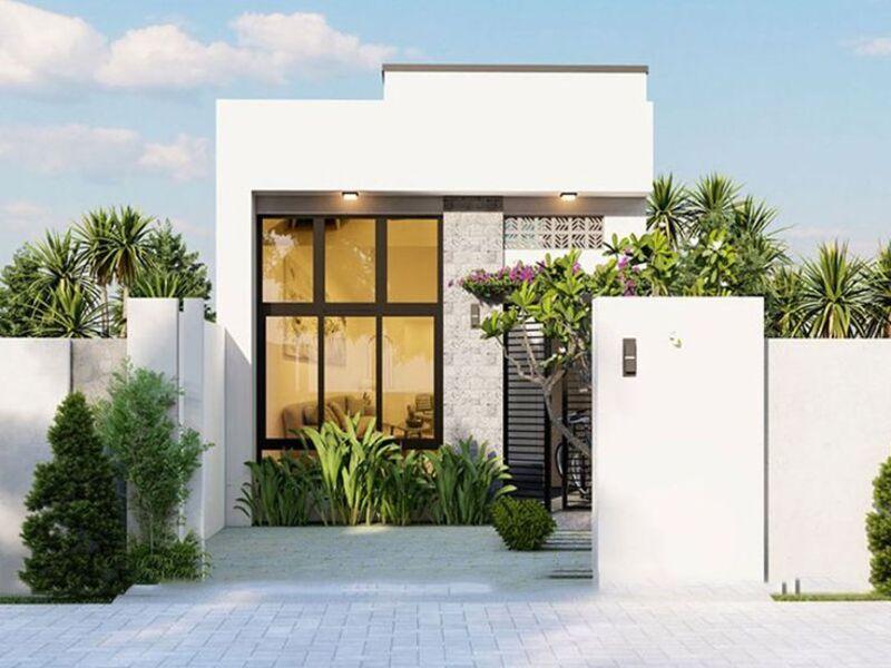 Mẫu nhà ống 1 tầng đẹp 5x20m mái tôn mang vẻ đẹp sang trọng, tinh tế