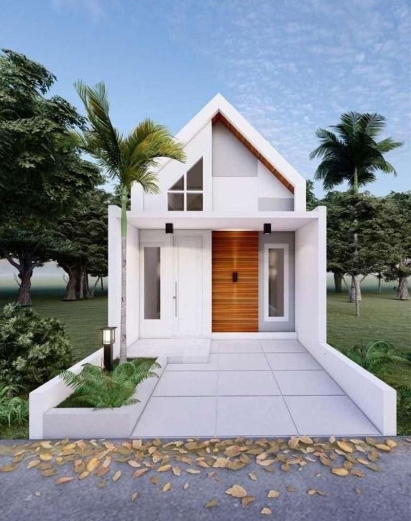 Mẫu nhà cấp 4 nông thôn 5x20 yên bình với tông màu trắng làm chủ đạo