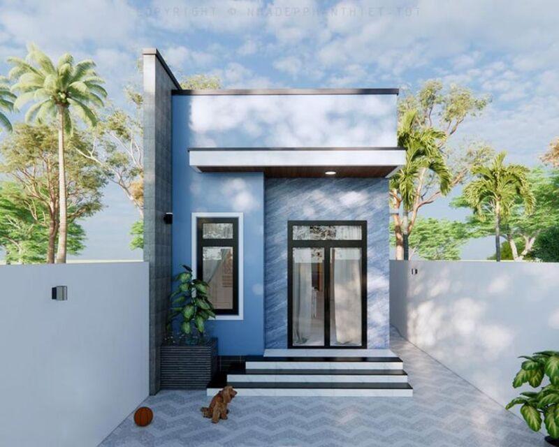 Mẫu nhà ống 1 tầng đẹp 5x20 giá 500 triệu được thiết kế hài hòa với thiên nhiên