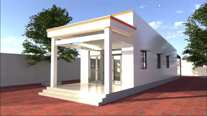 Mẫu nhà ống 1 tầng đẹp 5x20 giá 300 triệu phù hợp cho những gia đình từ 2 đến 4 thành viên