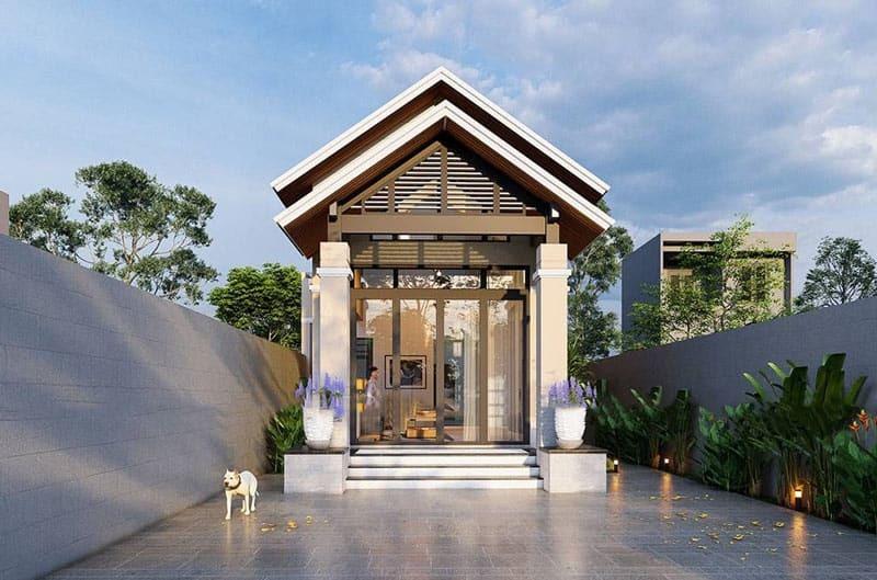 Nên bố trí nội thất theo chiều sâu và chọn nội thất thông minh cho nhà ống 1 tầng đẹp 5x20