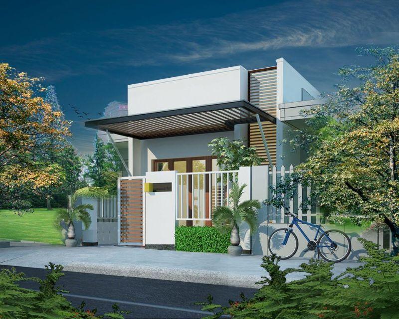 Mẫu nhà ống 1 tầng nông thôn 3 phòng ngủ 5x20 kiểu dáng truyền thống, đầy đủ công năng