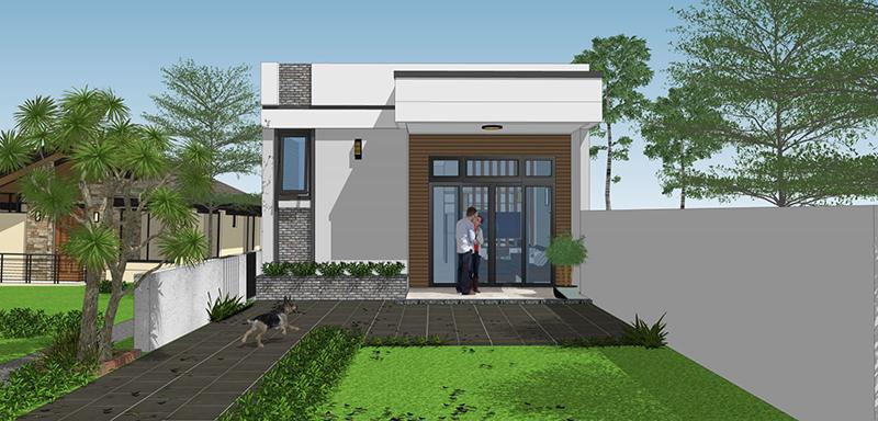 Mẫu nhà ống 1 tầng nông thôn đẹp có chi phí thấp thanh lịch, ấm cúng