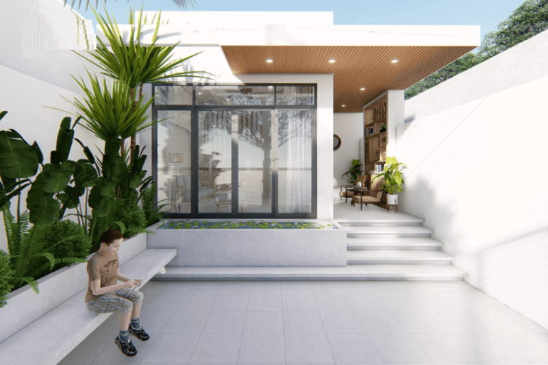 Mẫu nhà ống 1 tầng nông thôn 60m2 thiết kế tinh tế, thanh lịch, tiện nghi