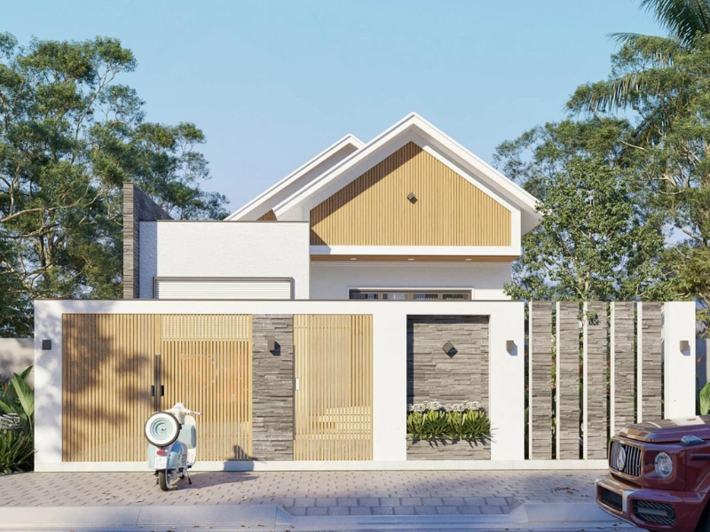 Thiết kế nhà cấp 4 đẹp 5x20 trẻ trung, năng động