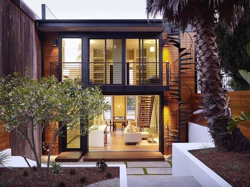 Mẫu nhà tiền chế 2 tầng 5x20 dạng ống tối ưu diện tích