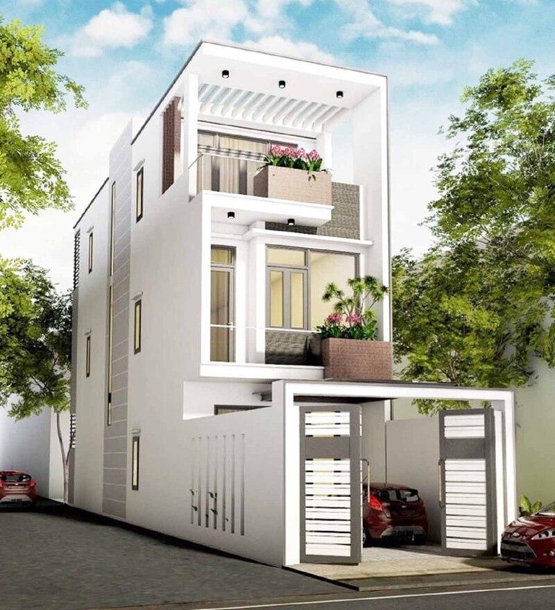 Mẫu nhà 1 trệt 1 lầu 1 tum đơn giản, thiết kế hài hoà