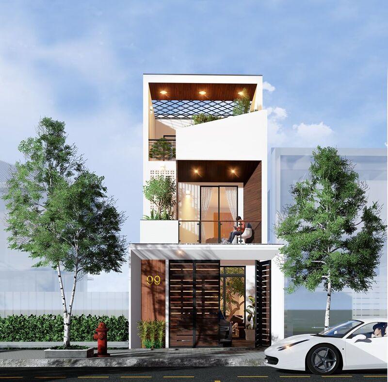 Mẫu nhà 1 trệt 1 lầu 1 tum đẹp, giúp tăng thêm diện tích sử dụng cho ngôi nhà