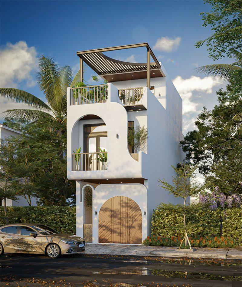 Mẫu nhà 1 trệt 1 lầu 1 lửng đẹp, hiện đại, dễ dàng bố trí công năng