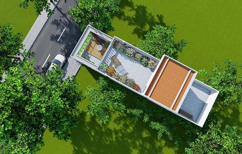 Mẫu nhà 1 trệt 1 lầu 1 sân thượng đẹp, hiện đại, rộng thoáng