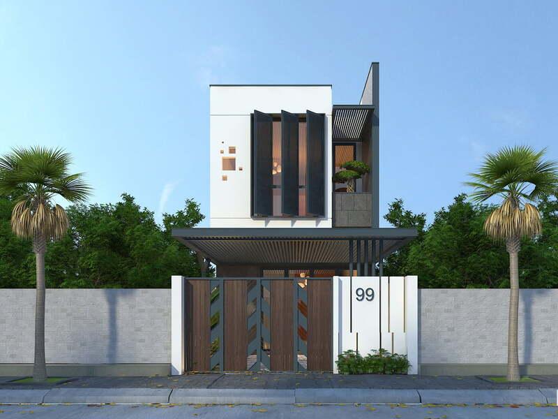 Mẫu nhà 2 tầng 4 phòng ngủ dưới 1 tỷ hiện đại, phá cách, ấn tượng 2025