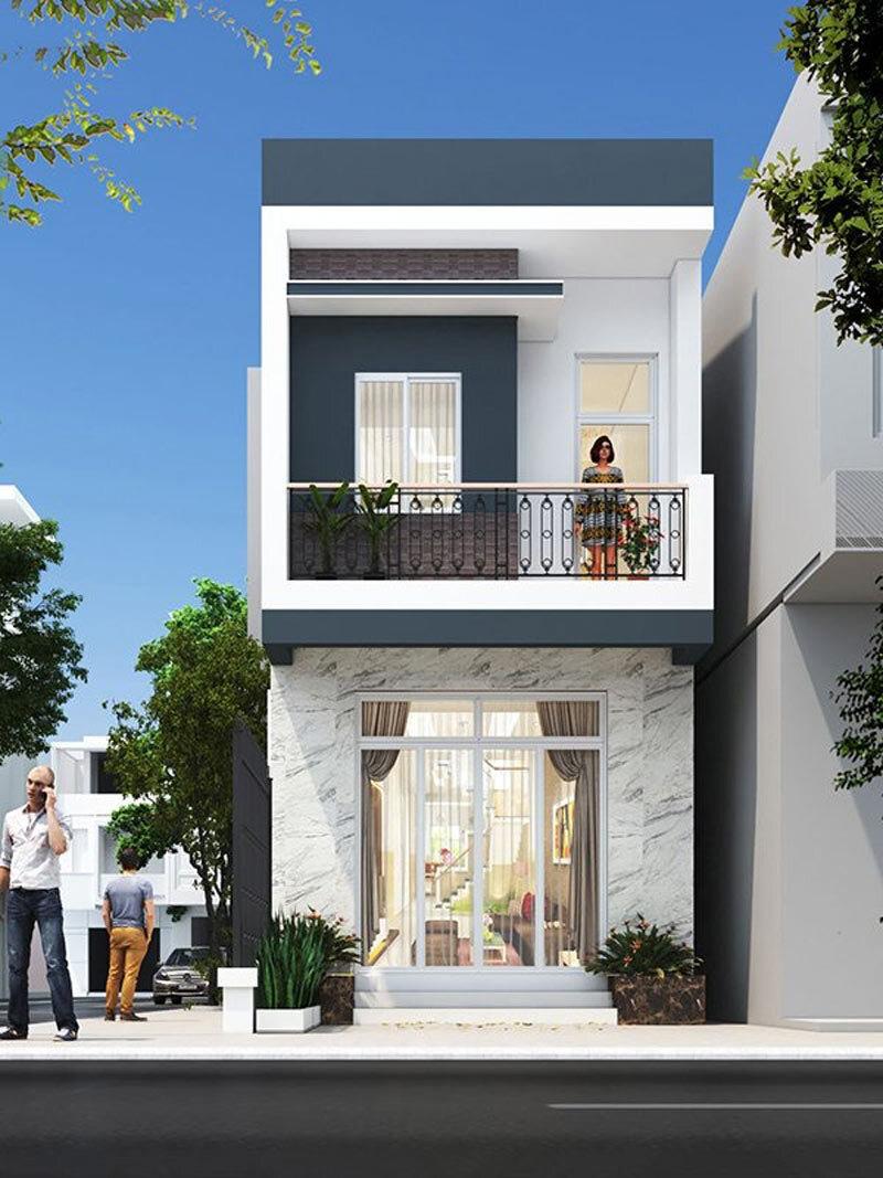 Mẫu nhà 1 trệt 1 lầu 5x15m đẹp, hiện đại, dễ dàng bố trí nội thất