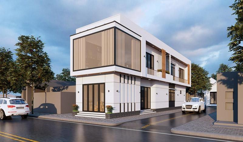 Mẫu nhà 1 trệt 1 lầu 5x20 4 phòng ngủ với thiết kế không gian mở ấn tượng