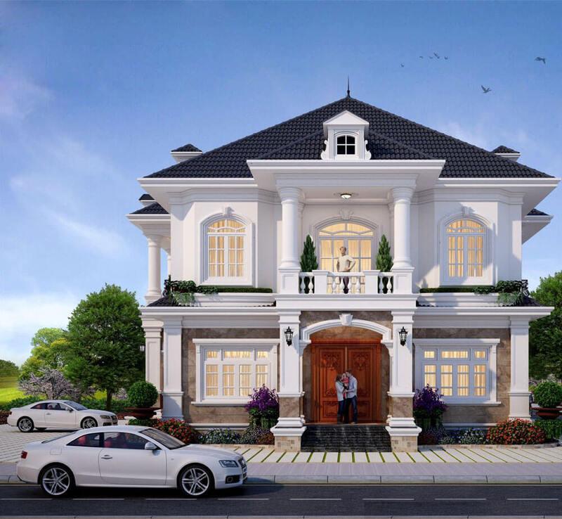 Chi phí thiết kế và xây dựng nhà 3 gian 2 tầng kiểu biệt thự khá cao