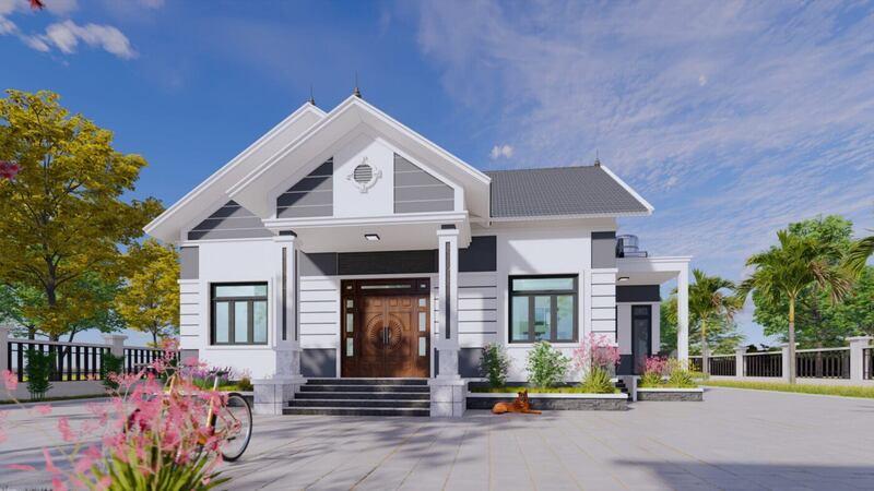 Mẫu nhà 3 gian mái Thái là sự kết hợp hài hòa giữa kiến trúc truyền thống và nét hiện đại, thanh thoát