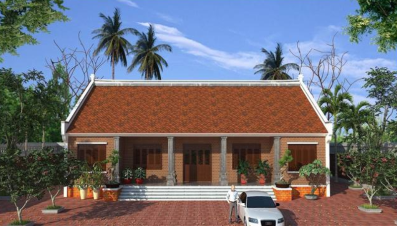 Mẫu nhà 3 gian nông thôn mang lại cảm giác yên bình, gần gũi với thiên nhiên 