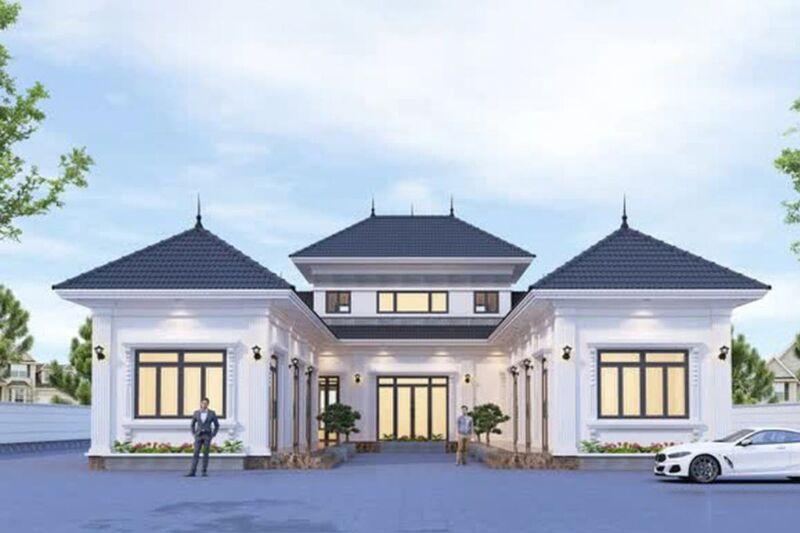 Mẫu nhà 3 gian hình chữ U bề thế, đồ sộ, vững chắc