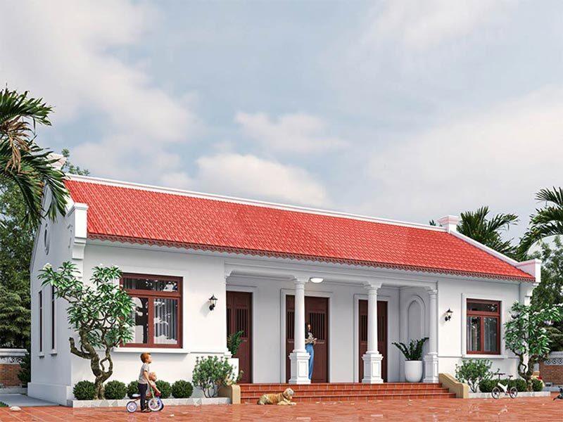 Mẫu nhà 3 gian đơn giản được thiết kế tinh gọn, phù hợp với những gia đình có ngân sách hạn chế