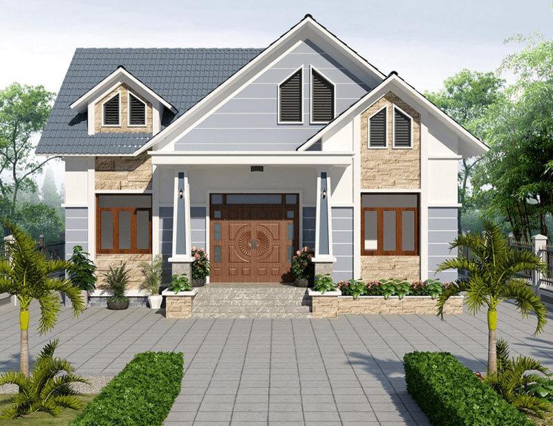 Mẫu nhà 3 gian mái Thái đẹp, hiện đại, thanh thoát 