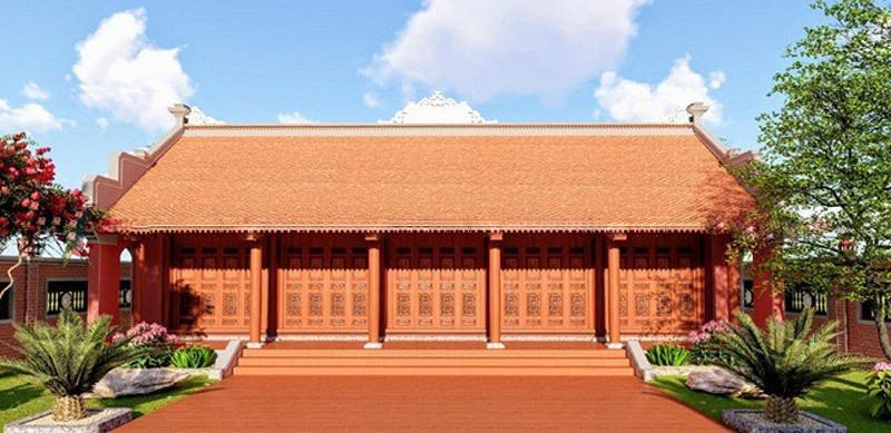 Mẫu nhà 3 gian 2 chái mái ngói đỏ khang trang, truyền thống và bền vững