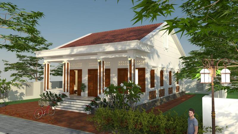 Mẫu nhà 2 gian được ứng dụng làm khu nghỉ dưỡng cao cấp
