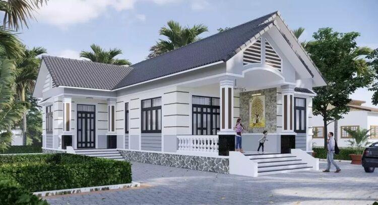 Mẫu nhà cấp 4 4 phòng ngủ 400 triệu chữ L với thiết kế tối giản mà sang trọng