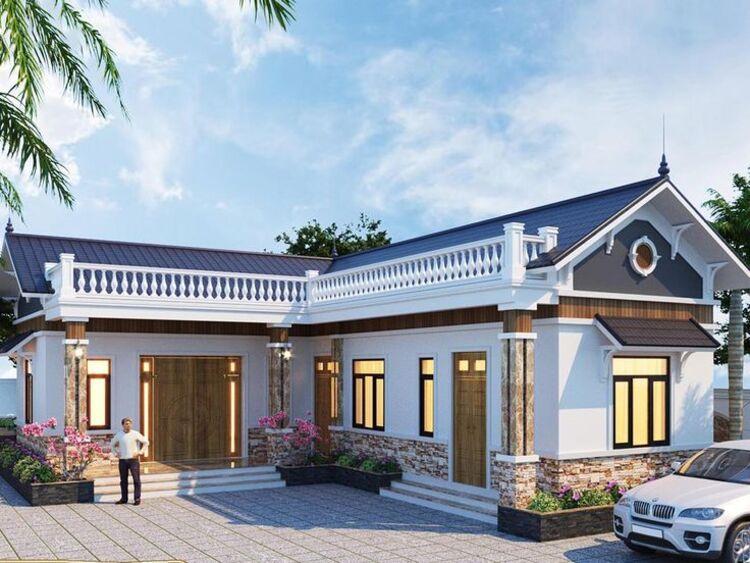 Mẫu nhà cấp 4 chữ L 4 phòng ngủ 400 triệu đẹp, thoáng đãng