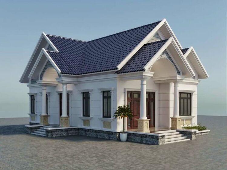 Mẫu nhà cấp 4 4 phòng ngủ 400 triệu mái Thái sang trọng, hiện đại