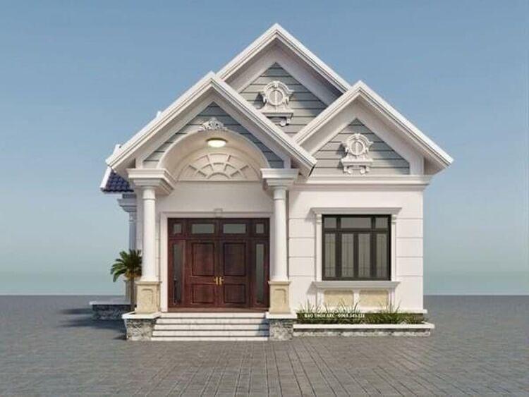 Mẫu nhà cấp 4 mái Thái 4 phòng ngủ với họa tiết trang trí tinh xảo