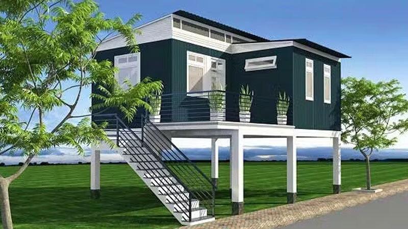 Mẫu nhà lắp ghép 2 phòng ngủ mái tôn tiện nghi, giá rẻ 50 triệu