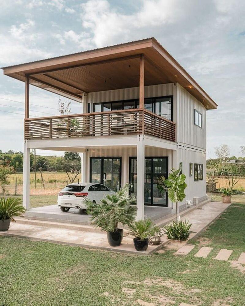 Thiết kế nhà lắp ghép 500 triệu 2 tầng 3 phòng ngủ phù hợp cho gia đình 4-6 người