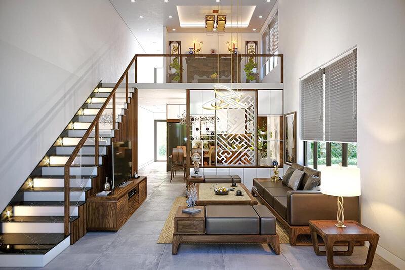 Mẫu nhà ống cấp 4 có gác lửng đẹp, sang trọng