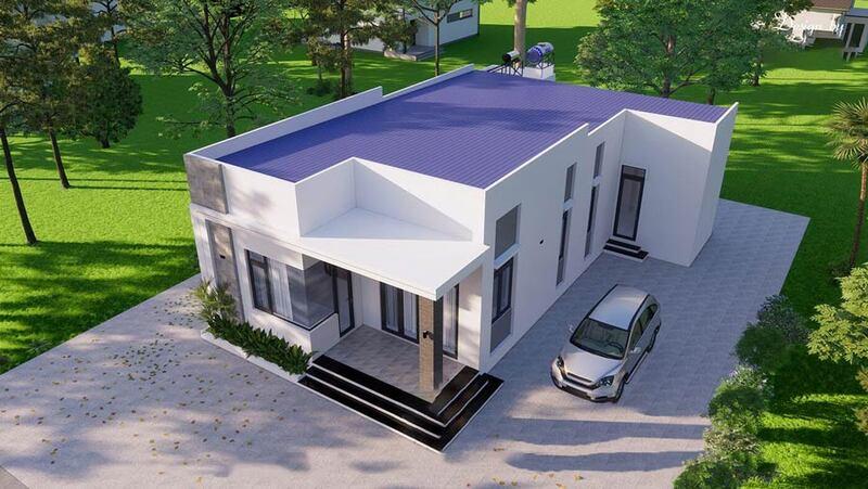 Mẫu nhà ống cấp 4 mái tôn đẹp, dễ thi công, tiết kiệm chi phí