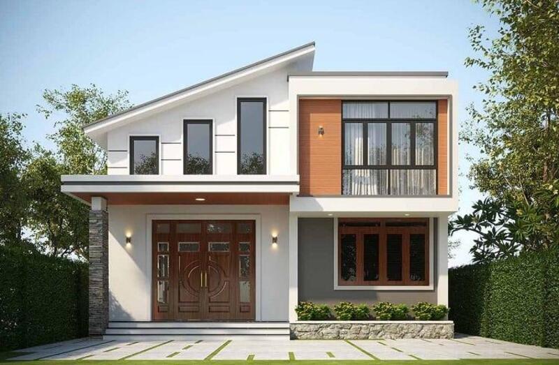 Mẫu nhà ống cấp 4 mái lệch đẹp, độc đáo, ấn tượng