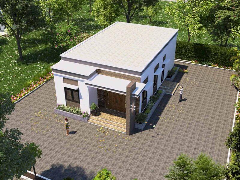 Mẫu nhà ống cấp 4 đẹp có 4 phòng ngủ hiện đại, phù hợp gia đình đông người