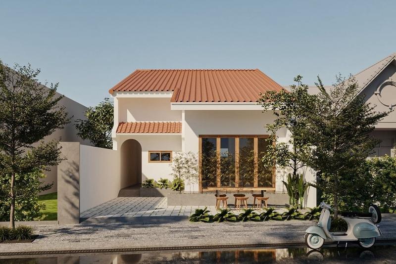 Mẫu nhà ống cấp 4 đẹp mái ngói phù hợp cả thành thị lẫn nông thôn