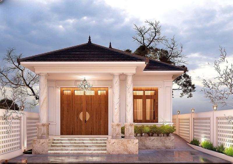 Mẫu nhà ống cấp 4 mái Nhật đẹp, sang trọng theo phong cách tân cổ điển