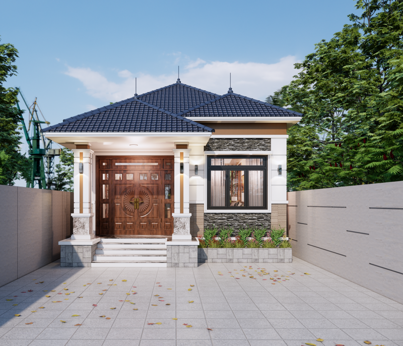 Mẫu nhà ống cấp 4 mái Nhật đẹp, hiện đại, sang trọng