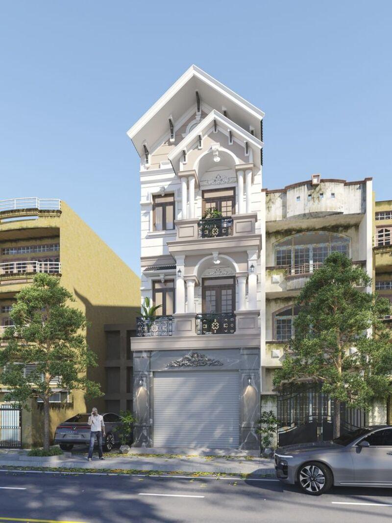 Mẫu nhà ống tân cổ điển 3 tầng mái Thái phù hợp với khí hậu nhiệt đới của Việt Nam 