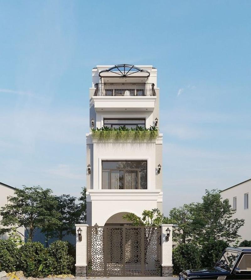 Mẫu nhà ống tân cổ điển 3 tầng 1 tum là lựa chọn lý tưởng cho gia chủ muốn mở rộng không gian sống