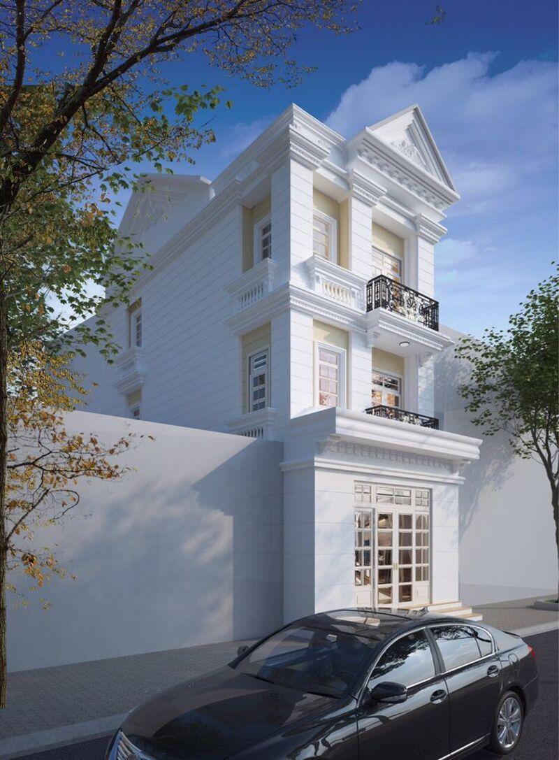 Mẫu nhà 3 tầng tân cổ điển hiện đại, thiết kế thanh thoát, tinh tế