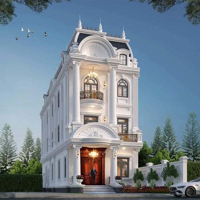 Mẫu biệt thự tân cổ điển 3 tầng kiểu Pháp tạo nên một không gian sống đẳng cấp và đầy lôi cuốn