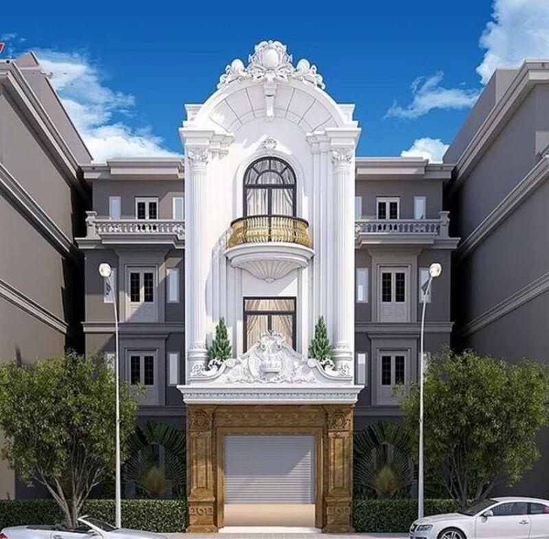 Mẫu nhà ống tân cổ điển 3 tầng mặt tiền 6m nổi bật, sang trọng