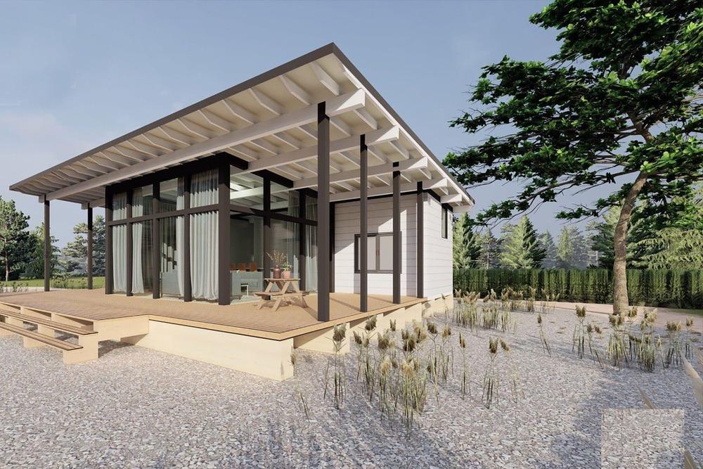 Mẫu nhà tiền chế 1 mái hiện đại, tối giản, phù hợp mọi không gian sống