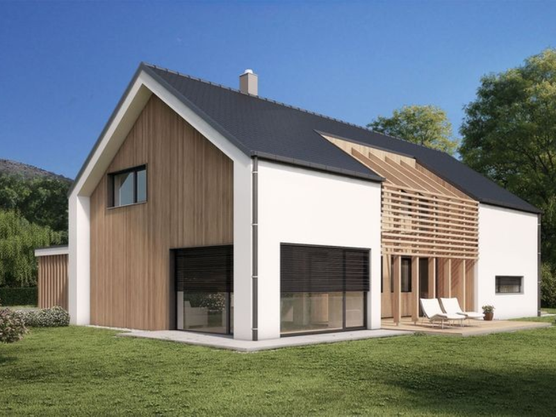 Nhà tiền chế 2 mái đơn giản, hài hoà với thiên nhiên