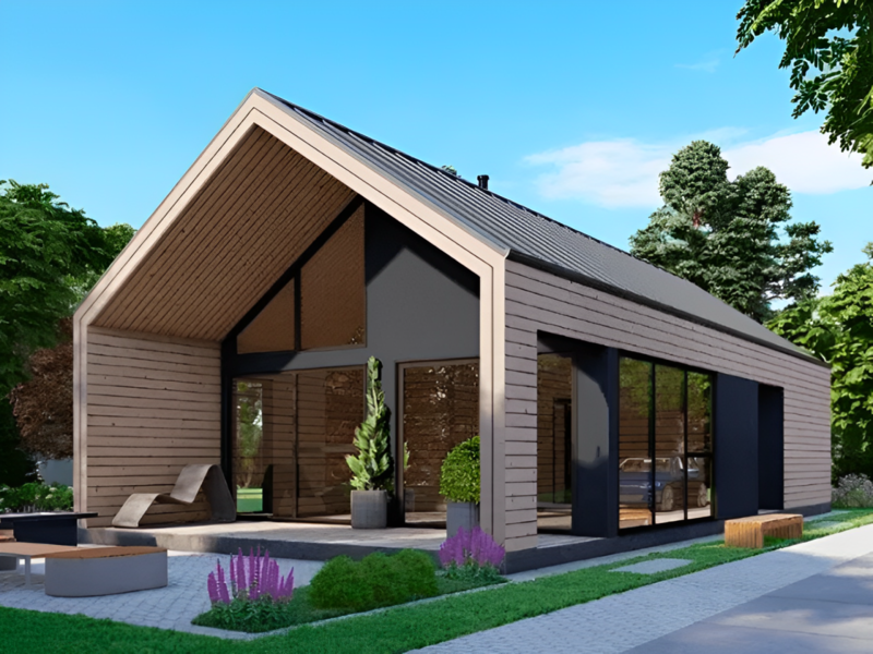 Nhà tiền chế 2 mái là mẫu nhà có thiết kế 2 mái chụm vào nhau